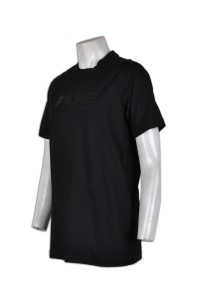 T545 長版休閒女T 度身訂造 本色印花T恤 團體T恤印製 T恤專門店    黑色
